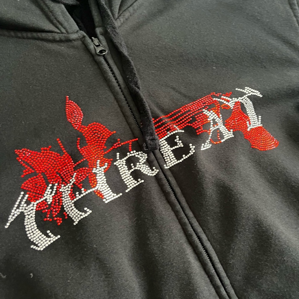 Black Hoodie with Rhinestone